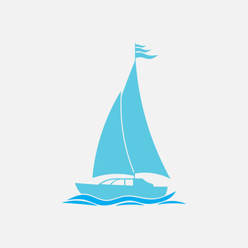 icon sailing, swimming, vacation, Journey, vector image