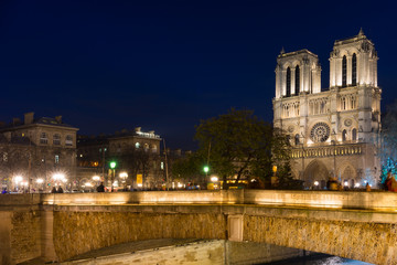 Fototapeta na wymiar Notre Dame de Paris at Twilight France