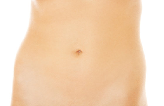 Slim beautiful nude woman's belly