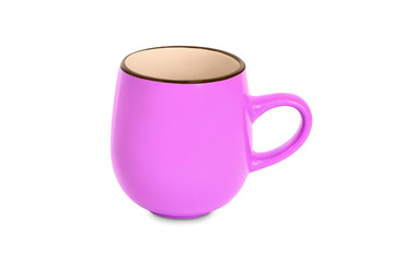 pink cup isolated on white background