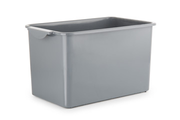 gray plastic box isolated on white background