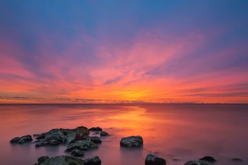 Foto op Canvas Vibrant Sunrise Seascape from a Jetty  © Michael