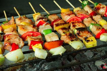 Night Barbeque on the grill