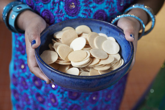 Host wafers, Tamil Catholic celebration in Antony, France