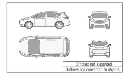 car van drawing outlines not converted to objects - 130214693