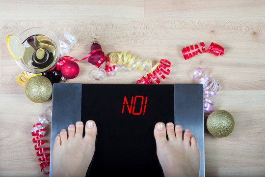 Digital Scales With Female Feet On Them And Sign