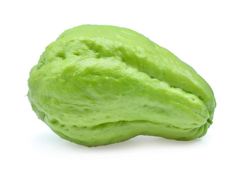 fresh chayote isolated on white background
