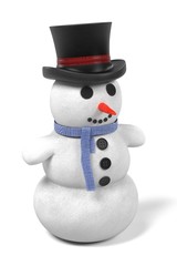 realistic 3d render of snowman