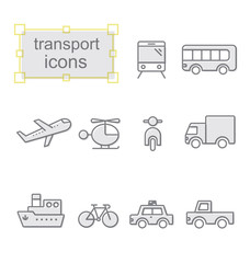 Thin line icons set, Transport