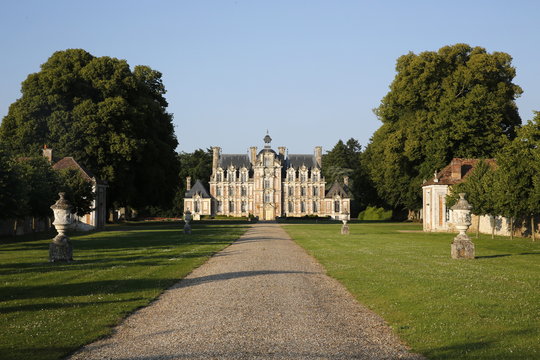 Beaumesnil castle built in the 17th century, Eure, Normandy, France 