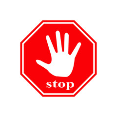 Stop sign on a white background