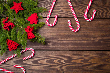 Christmas background with candy cane