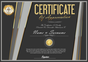 Certificate retro design template 