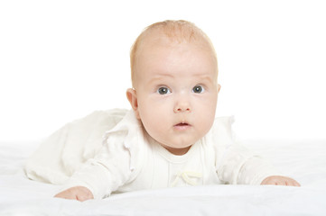 Adorable baby girl on blanket