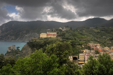 Fototapeta na wymiar Monterosso village sea view in Italy