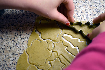 Making gingerbread cookies for Christmas