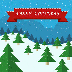 Fototapeta na wymiar Christmas illustration with green trees