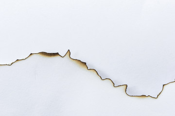 Old white paper with art of burning 