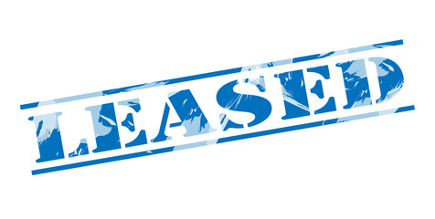 leased blue stamp on white background