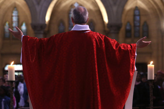 Catholic Mass, Church of Notre-Dame du Perpetuel Secours, Paris, France 