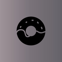 chocolate donut icon. flat design