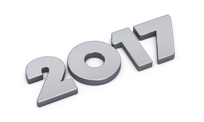 3D rendering.New 2017 year isolated on white background.