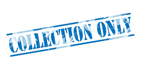 collection only blue stamp on white background