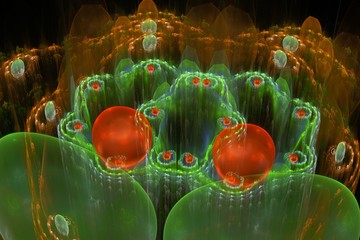 Colored abstract fractal pattern. Computer generated graphics.