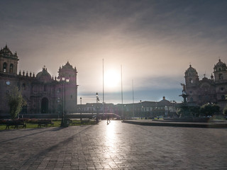 Naklejka premium The Cathedral Basilica of the Assumption of the Virgin at Main square of Cusco, Peru