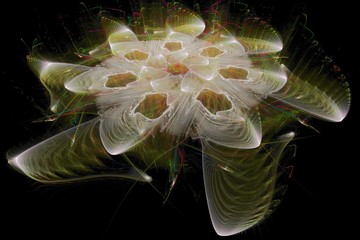 Colored abstract fractal pattern. Computer generated graphics.