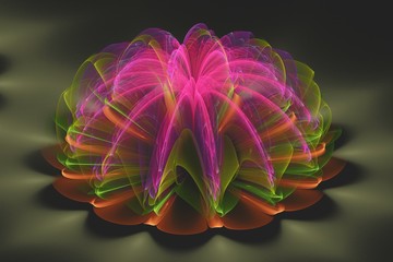 Colored abstract fractal pattern. Computer generated graphics.