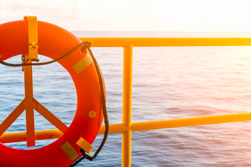 Safety equipment, Lifebuoy or rescue buoy stand by sea