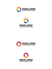 low poly abstract triangulated origami colorful logo