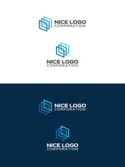 gallery logo, three abstract squares, 3d quadrates