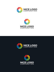 Obraz premium film strip logo, colorful entertainment media logotype