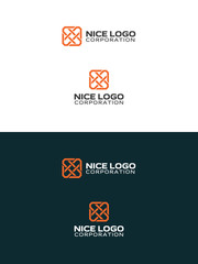 plexus logo, abstract square logotype with intertwined lines