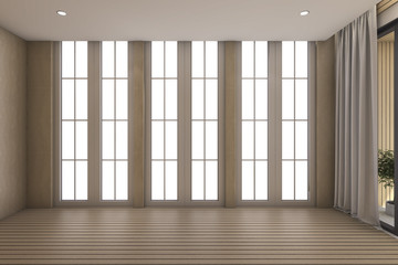 3d rendering empty room with daylight from window