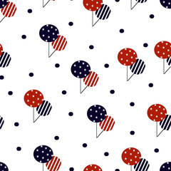 seamless patterns with American symbols, balloon