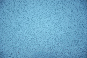 Blue water drops background