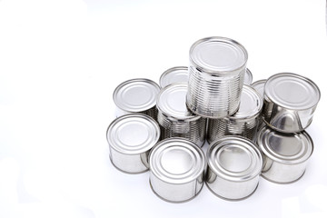 Tall and short cans with space for wording in white background.