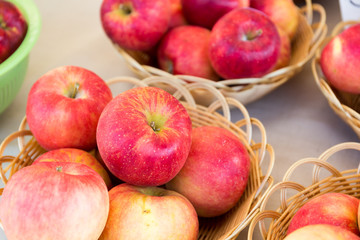 Apple in basket