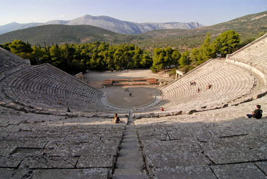 The ancient amphitheatre of Epidaurus, Peloponnese, Greece