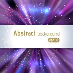 Fototapeta premium Abstract artistic background with place for text. Color rays of light. Original sparkle design. Pink, blue, purple colors.