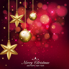 Christmas Dark Pink Background With Abstract Bokeh Lights With C