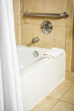 Disability Accessible Bathtub in a Hotel Room