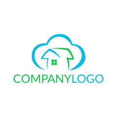 Logo dla firmy - architektura, biuro nieruchomości, wystrój wnętrz - dom w chmurze - obrazy, fototapety, plakaty