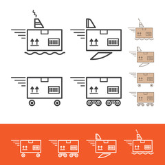 Delivery service icon set