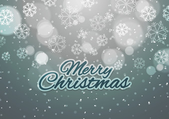 Merry Christmas Background with Snowflakes