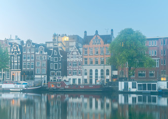 Amsterdam. City Canal at dawn.