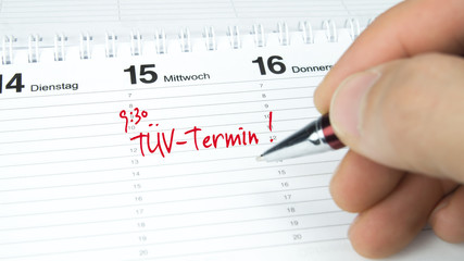 Tüv Termin / Termin im Terminkalender / Terminplaner